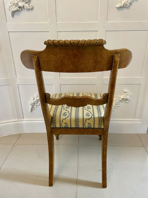 UNUSUAL SET OF 8 QUALITY ANTIQUE DECORATED FAUX BIRDS EYE MAPLE DINING CHAIRS - ADDITIONAL PHOTO 19