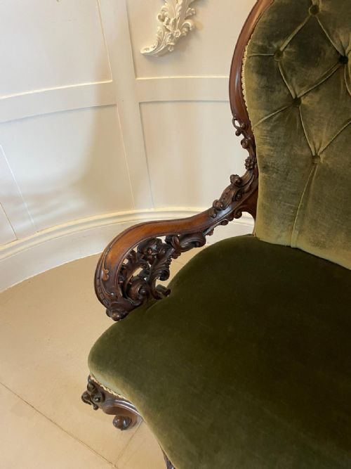 fig 1. Exhibition Quality Antique Victorian Carved Walnut 9 Piece Suite