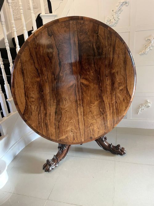 Outstanding Quality Impressive Antique Victorian Circular Rosewood Dining Table