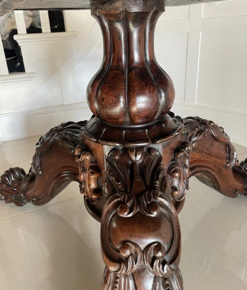 fig 1. Outstanding Quality Impressive Antique Victorian Circular Rosewood Dining Table