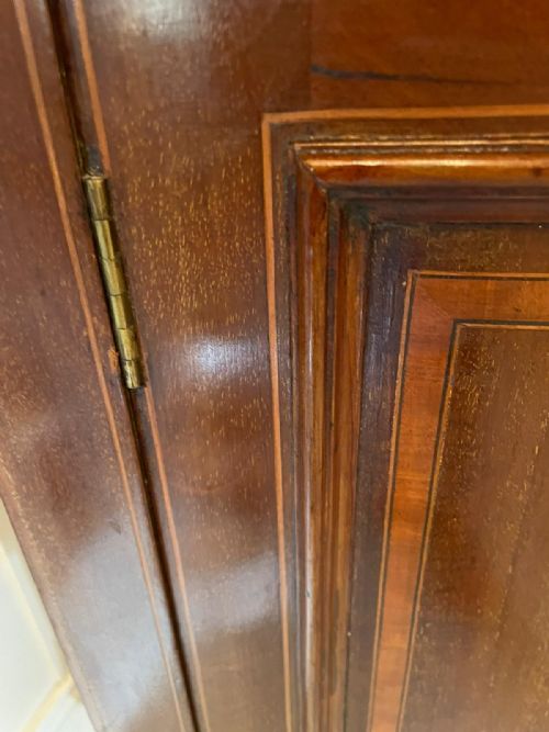QUALITY ANTIQUE EDWARDIAN INLAID MAHOGANY BOW FRONTED SIDEBOARD - ADDITIONAL PHOTO 10