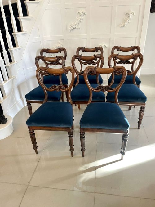 Fine Quality Set of 8 Antique William IV Rosewood Dining Chairs