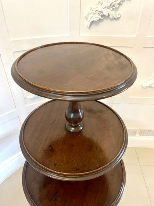 fig 1. Antique Mahogany Round Tiered Side Table Buffet Server Stand