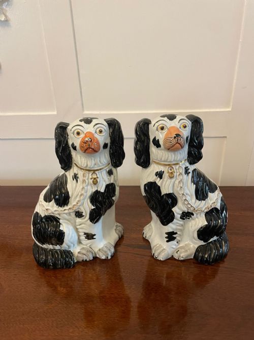 Pair of Antique Victorian Quality Staffordshire Dogs