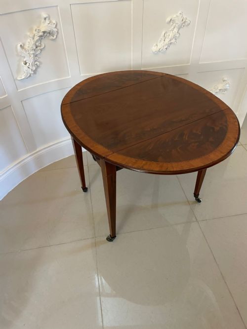 FINE QUALITY ANTIQUE SHERATON PERIOD INLAID MAHOGANY PEMBROKE TABLE - ADDITIONAL PHOTO 3