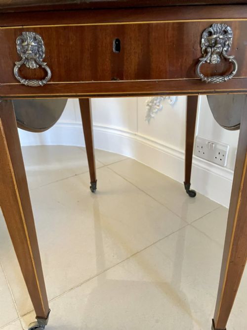FINE QUALITY ANTIQUE SHERATON PERIOD INLAID MAHOGANY PEMBROKE TABLE - ADDITIONAL PHOTO 6