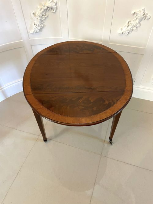 FINE QUALITY ANTIQUE SHERATON PERIOD INLAID MAHOGANY PEMBROKE TABLE - ADDITIONAL PHOTO 7