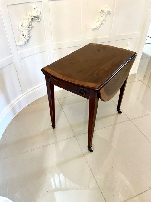 FINE QUALITY ANTIQUE SHERATON PERIOD INLAID MAHOGANY PEMBROKE TABLE - ADDITIONAL PHOTO 11