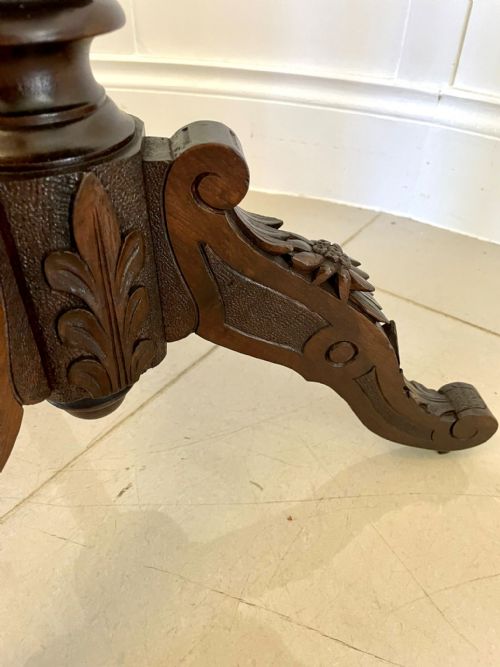 UNUSUAL ANTIQUE VICTORIAN QUALITY MARQUETRY INLAID WALNUT SWISS BLACK FOREST TABLE - ADDITIONAL PHOTO 6