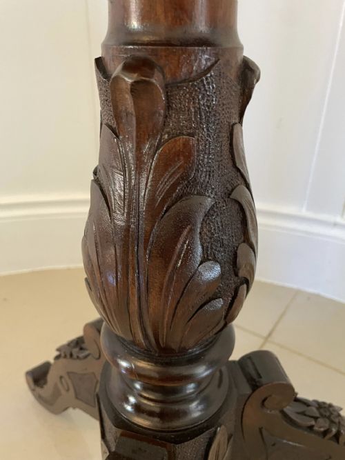 UNUSUAL ANTIQUE VICTORIAN QUALITY MARQUETRY INLAID WALNUT SWISS BLACK FOREST TABLE - ADDITIONAL PHOTO 8