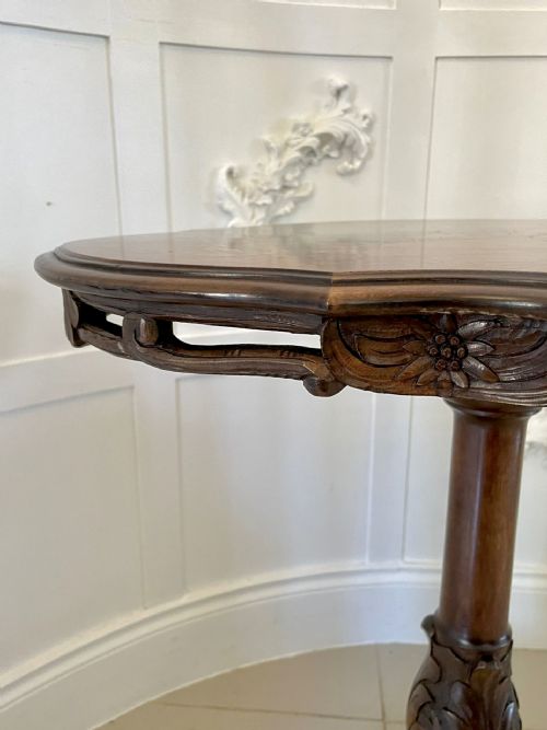 UNUSUAL ANTIQUE VICTORIAN QUALITY MARQUETRY INLAID WALNUT SWISS BLACK FOREST TABLE - ADDITIONAL PHOTO 10