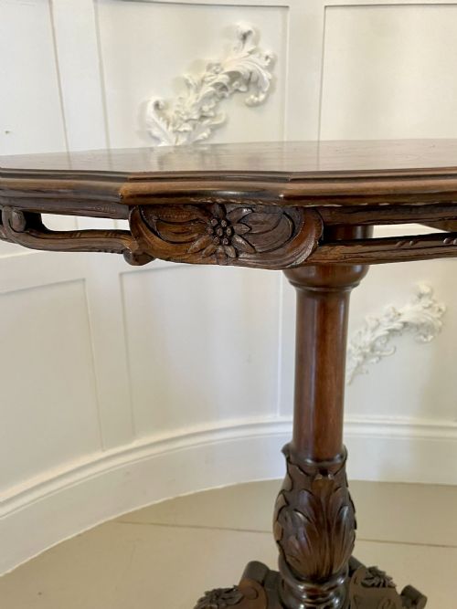 UNUSUAL ANTIQUE VICTORIAN QUALITY MARQUETRY INLAID WALNUT SWISS BLACK FOREST TABLE - ADDITIONAL PHOTO 12