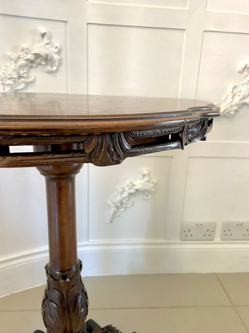 UNUSUAL ANTIQUE VICTORIAN QUALITY MARQUETRY INLAID WALNUT SWISS BLACK FOREST TABLE - ADDITIONAL PHOTO 13