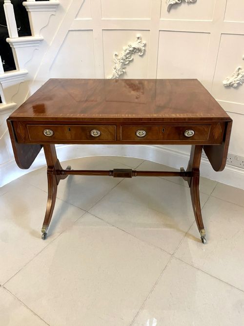 Outstanding Antique Edwardian Freestanding Mahogany Sofa Table