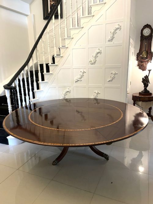 Large 12 Seater Antique Mahogany Extending Dining Table