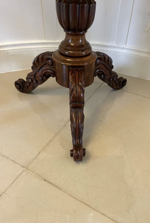 ANTIQUE VICTORIAN QUALITY FIGURED MAHOGANY CARDCONSOLE TABLE - ADDITIONAL PHOTO 2