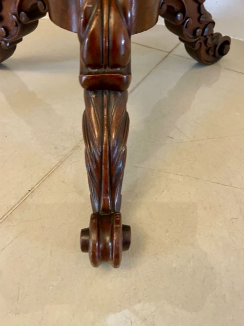ANTIQUE VICTORIAN QUALITY FIGURED MAHOGANY CARDCONSOLE TABLE - ADDITIONAL PHOTO 4