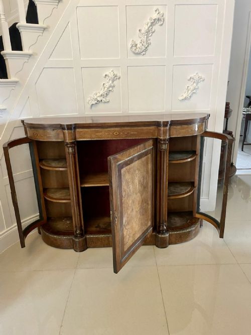 SUPERB QUALITY ANTIQUE VICTORIAN BURR WALNUT INLAID CREDENZASIDEBOARD - ADDITIONAL PHOTO 8