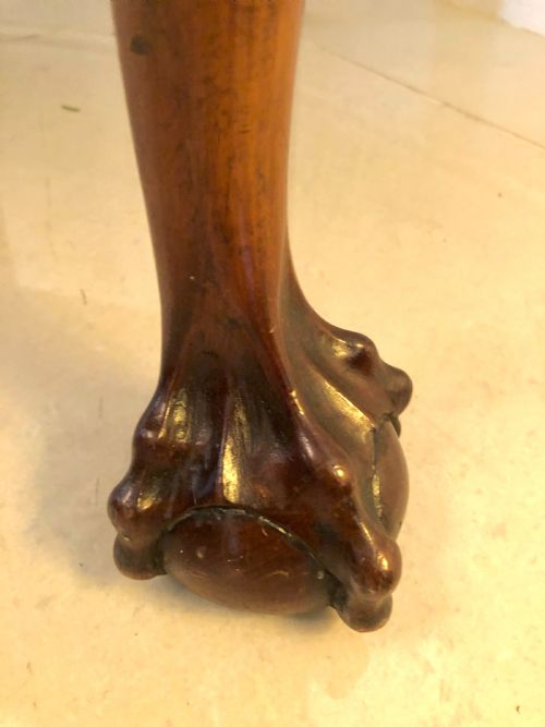 ANTIQUE CARVED MAHOGANY DESK CHAIR - ADDITIONAL PHOTO 3