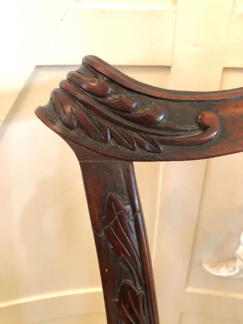 ANTIQUE CARVED MAHOGANY DESK CHAIR - ADDITIONAL PHOTO 10