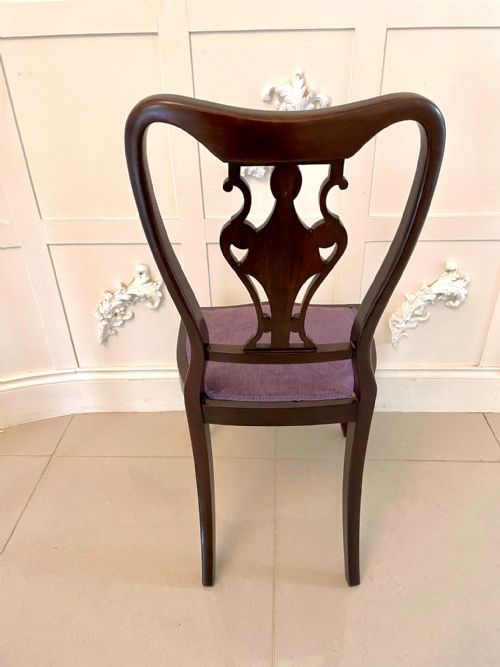 FINE QUALITY ANTIQUE VICTORIAN SET OF FOUR MARQUETRY INLAID CHAIRS - ADDITIONAL PHOTO 2