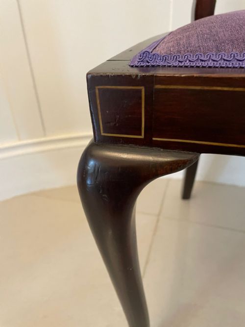 FINE QUALITY ANTIQUE VICTORIAN SET OF FOUR MARQUETRY INLAID CHAIRS - ADDITIONAL PHOTO 3