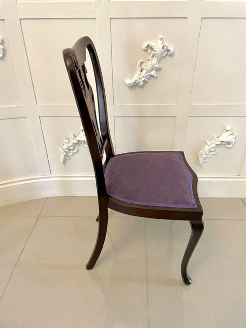 FINE QUALITY ANTIQUE VICTORIAN SET OF FOUR MARQUETRY INLAID CHAIRS - ADDITIONAL PHOTO 8