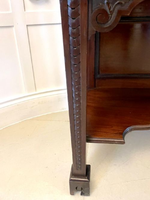ANTIQUE VICTORIAN QUALITY CARVED MAHOGANY DISPLAY CABINET BY JAMES WINTER SONS LONDON - ADDITIONAL PHOTO 5