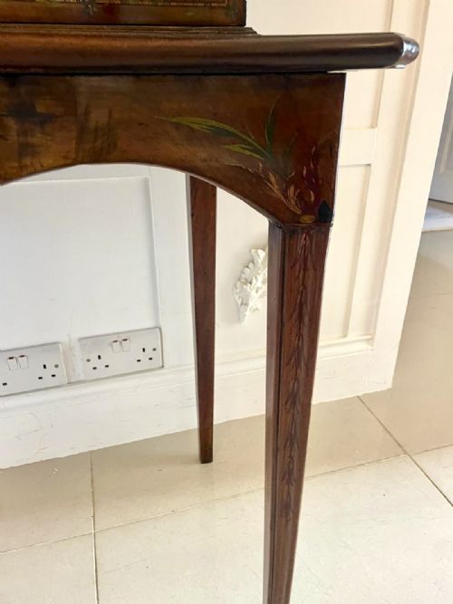 ANTIQUE VICTORIAN QUALITY MAHOGANY DISPLAY CABINET WITH ORIGINAL PAINTED DECORATION - ADDITIONAL PHOTO 2