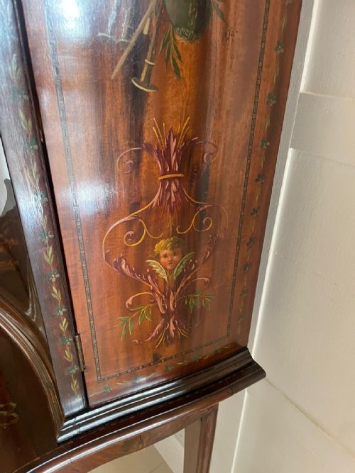 ANTIQUE VICTORIAN QUALITY MAHOGANY DISPLAY CABINET WITH ORIGINAL PAINTED DECORATION - ADDITIONAL PHOTO 12
