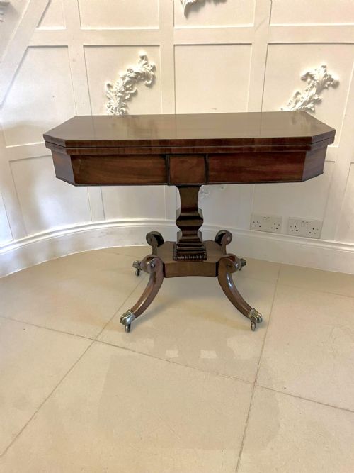 SUPERB QUALITY ANTIQUE REGENCY MAHOGANY CARDSIDE TABLE - ADDITIONAL PHOTO 11