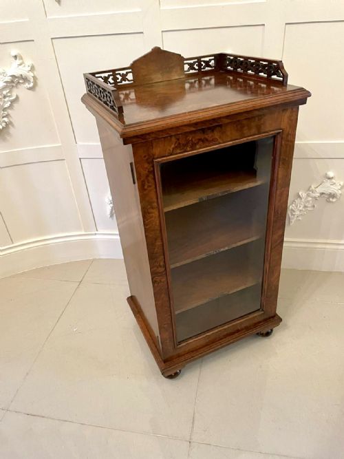 Quality Antique Victorian Burr Walnut Music Cabinet