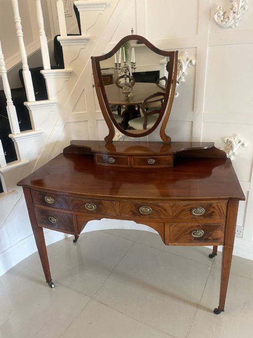 Antique Edwardian Quality Mahogany Inlaid Dressing Table by James Shoolbred, London