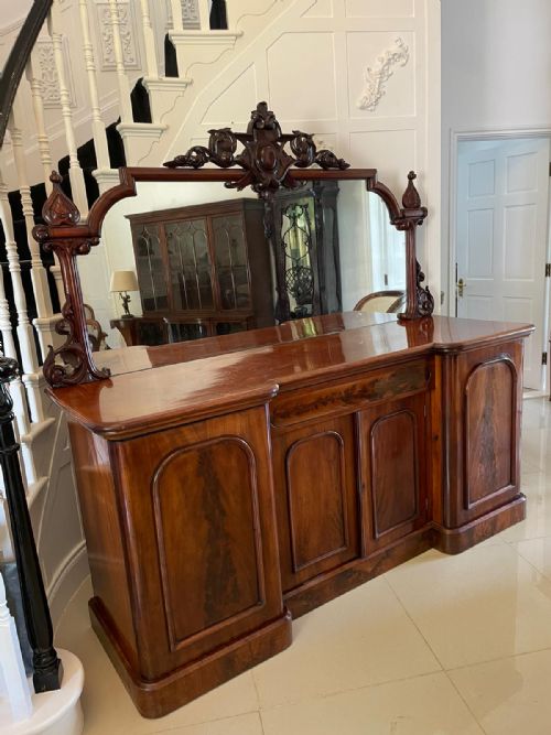 Outstanding Quality Antique Victorian Figured Mahogany Mirror Back Sideboard