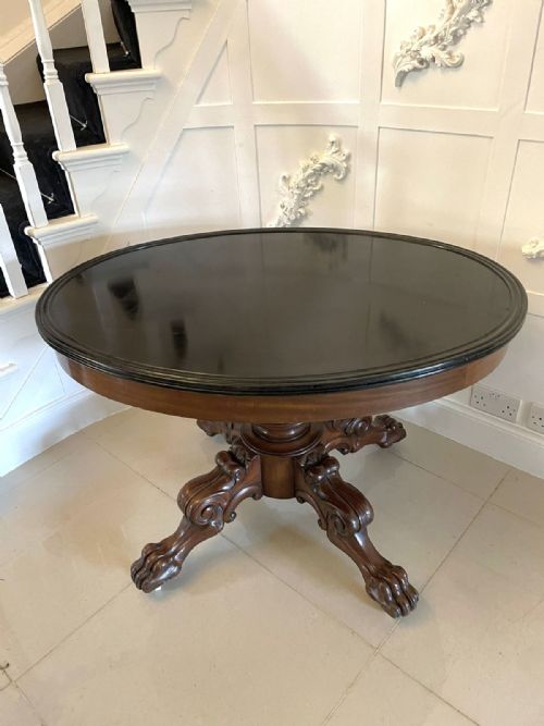 Quality Antique Oval Marble Topped Gueridon Centre Table