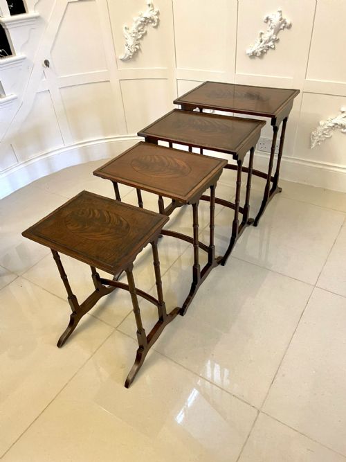 Antique Edwardian Quality Mahogany Nest of Four Tables