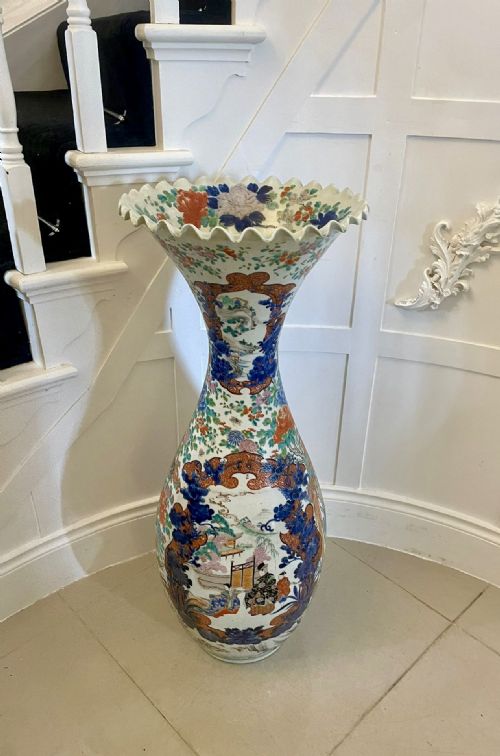 Large Antique 19th Century Quality Japanese Imari Floor Standing Vase