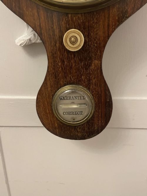 ANTIQUE GEORGE III QUALITY ROSEWOOD BANJO BAROMETER - ADDITIONAL PHOTO 2