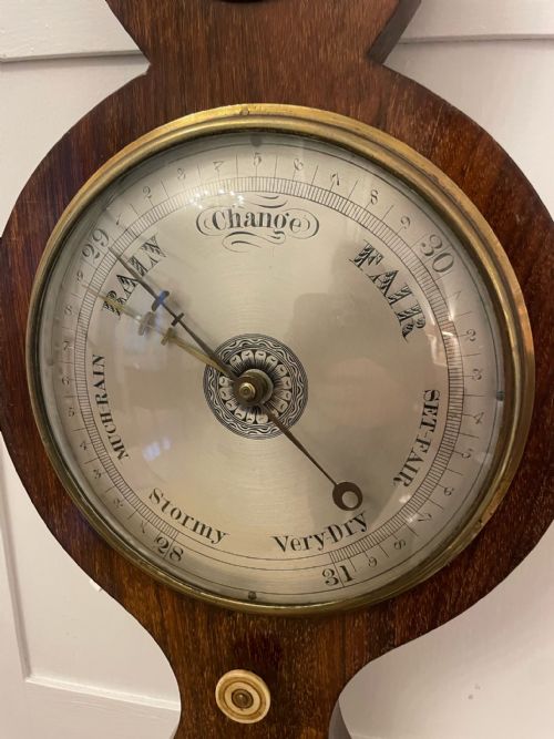 ANTIQUE GEORGE III QUALITY ROSEWOOD BANJO BAROMETER - ADDITIONAL PHOTO 4