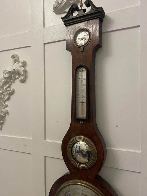 ANTIQUE GEORGE III QUALITY ROSEWOOD BANJO BAROMETER - ADDITIONAL PHOTO 6