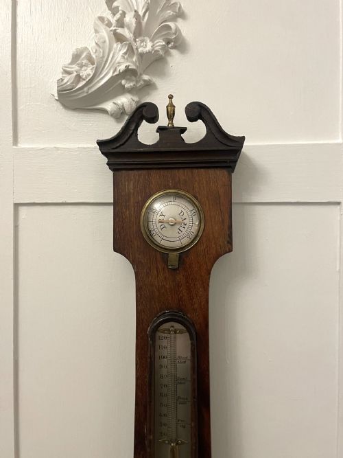 ANTIQUE GEORGE III QUALITY ROSEWOOD BANJO BAROMETER - ADDITIONAL PHOTO 7