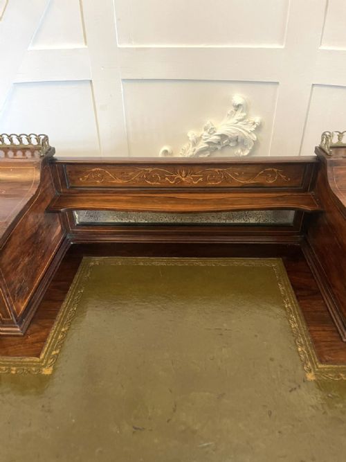 FINE QUALITY ANTIQUE VICTORIAN FREESTANDING MAPLE CO INLAID WRITING DESK - ADDITIONAL PHOTO 18