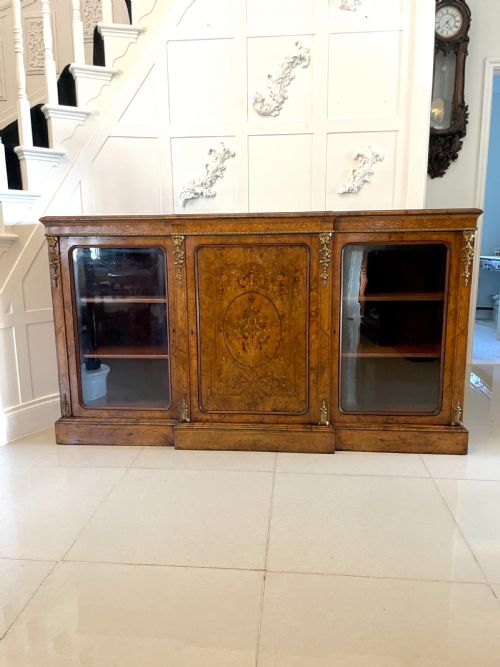 Outstanding Quality Antique Victorian Burr Walnut Marquetry Inlaid Credenza/sideboard by Edwards and Roberts of London