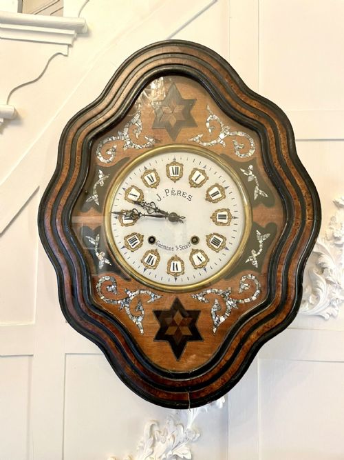 Antique Victorian Quality French Wall Clock Signed J Peres