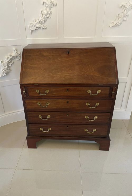 Outstanding 18th Century Quality George III Antique Mahogany Bureau