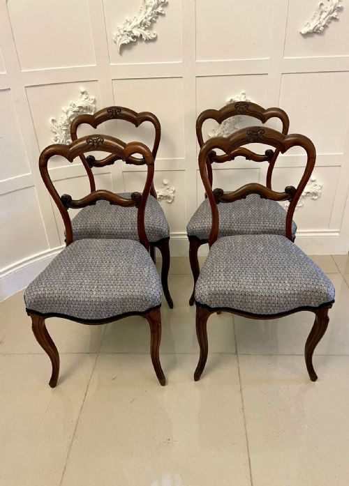 Set of 4 Antique Victorian Quality Rosewood Dining Chairs