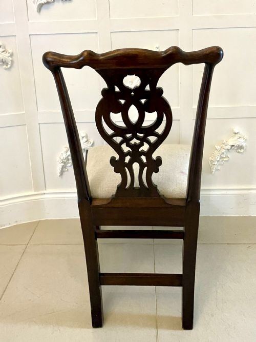 SET OF 12 ANTIQUE 18TH CENTURY GEORGE III QUALITY CARVED MAHOGANY CHIPPENDALE CHAIRS - ADDITIONAL PHOTO 2
