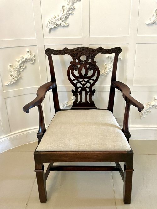 SET OF 12 ANTIQUE 18TH CENTURY GEORGE III QUALITY CARVED MAHOGANY CHIPPENDALE CHAIRS - ADDITIONAL PHOTO 15