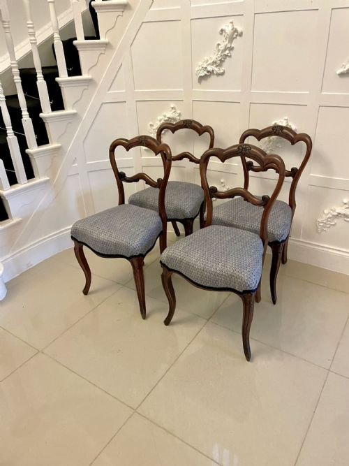 SET OF 4 ANTIQUE VICTORIAN QUALITY ROSEWOOD DINING CHAIRS - ADDITIONAL PHOTO 4