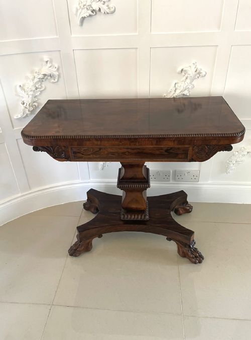 FINE ANTIQUE WILLIAM IV ROSEWOOD CARDSIDE TABLE - ADDITIONAL PHOTO 1